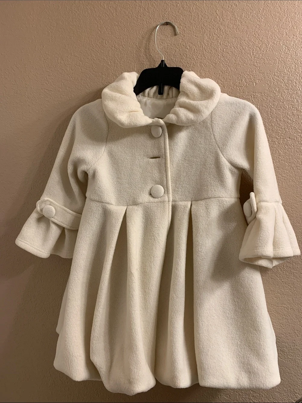 Cream Color  Kiki Cotton Trench Coat For Girls Size 6